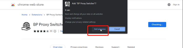 add bp proxy switcher as extension