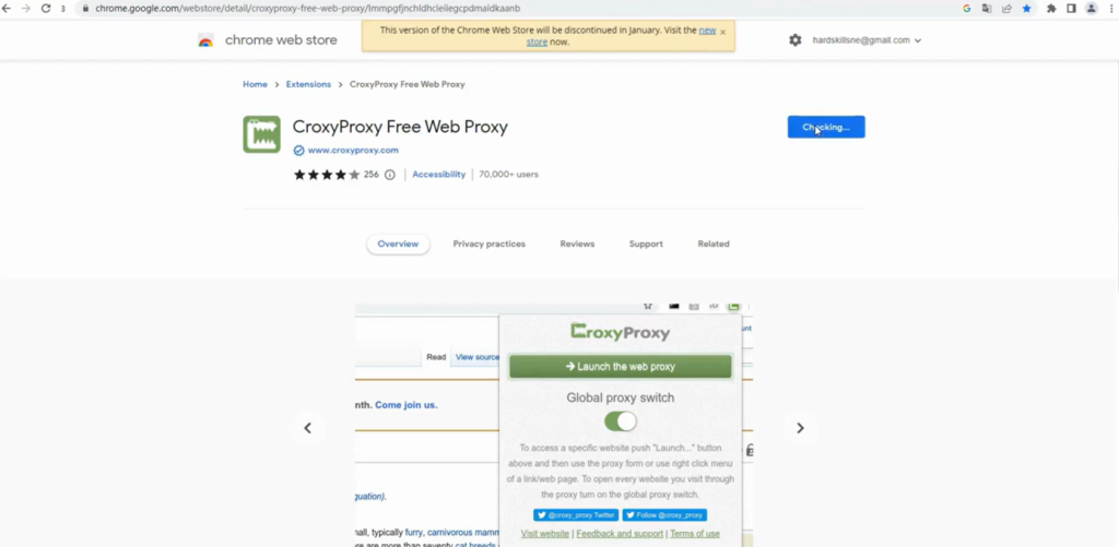 CroxyProxy Chrome extension