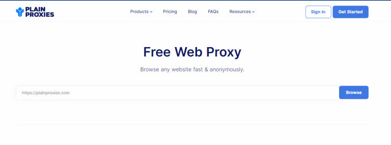 Plain Proxies: Free Web Proxy