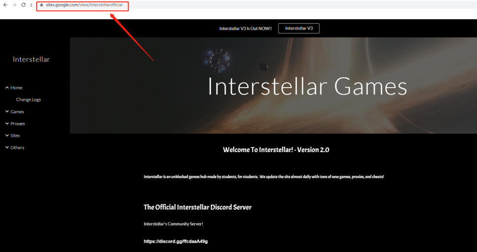 Interstellar Official Site in google
