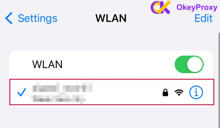 Tap the Wi-Fi network in IOS mobile phone