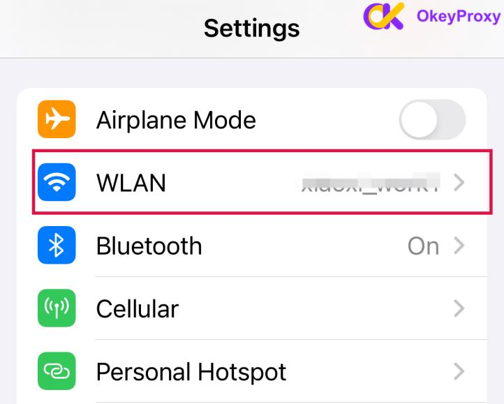 IOS proxy settings: Settings” to “WLAN”