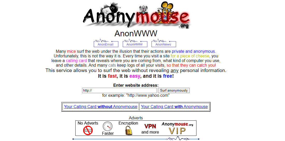 anonymouse proxy - anonwww